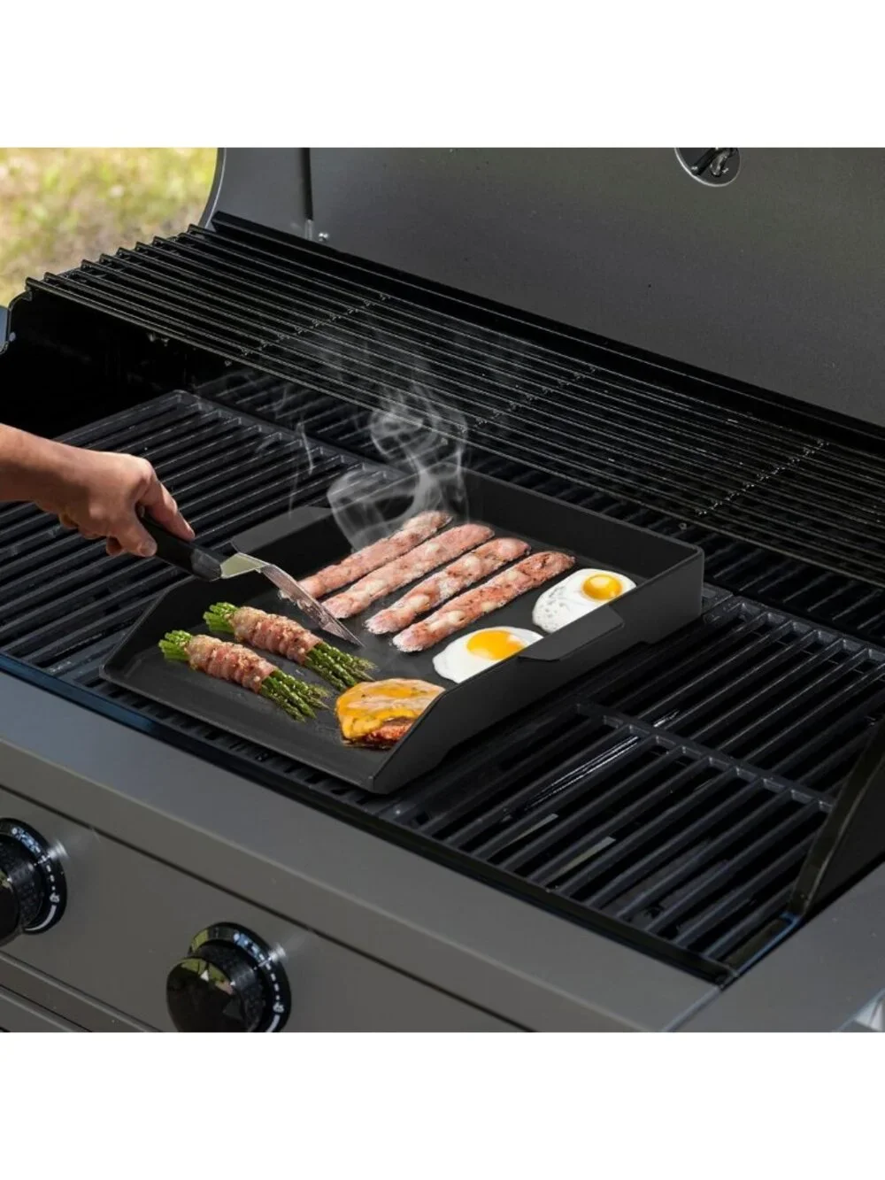 Universal Cast Iron Non-Stick Griddle for Grills & Ovens, 18.1
